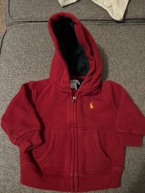Ralph Lauren Baby Boy Red Zipper Hoodie 6M